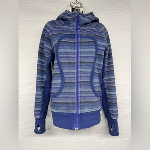 Lululemon Scuba Hoodie Blue Poncho Stripe - Size 10